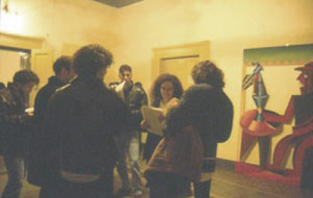 Laura Palmieri all'inaugurazione della mostra